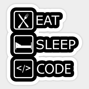 Coder - Eat Sleep Code Sticker